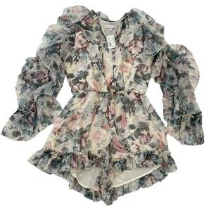 Beulah Style Ruby & Jenna Floral Ruffle Trim Romper